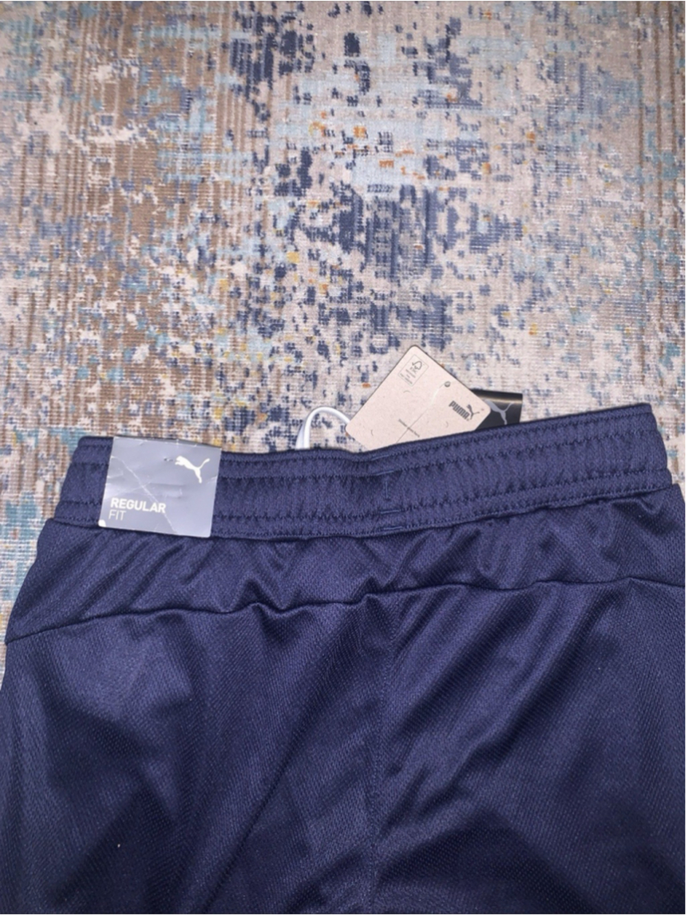 Puma Mens Regular Fit Moisture-Wicking Mesh 10" Shorts Navy Blue S - Picture 8 of 16